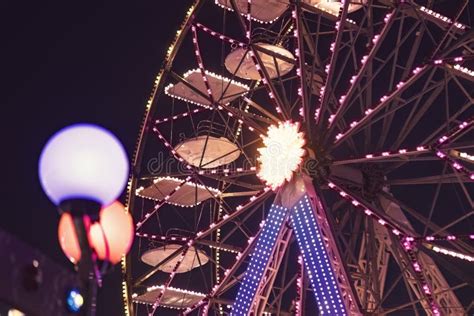 Ferris wheel at night stock image. Image of extreme - 260174193