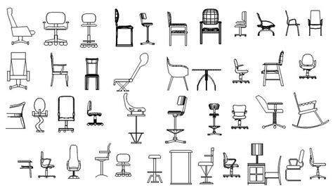 Different Design Of Chairs In Detail Autocad Drawing Dwg File Cad