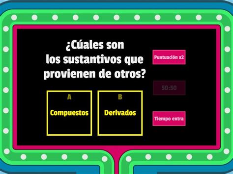 Tipos De Sustantivos Gameshow Quiz