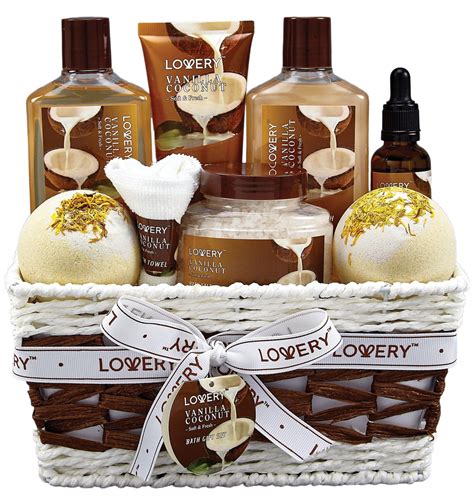 Coconut Bath Bomb Set - Lovery Spa Gift Baskets, Body Care for Women