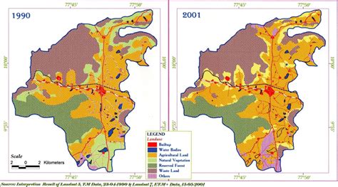 Landuse 1990 2001 Of The Study Area Download Scientific Diagram