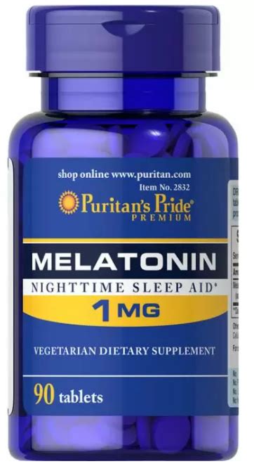 Мелатонин, Melatonin, Puritan's Pride, 1 мг, 90 таблеток - купить по ...