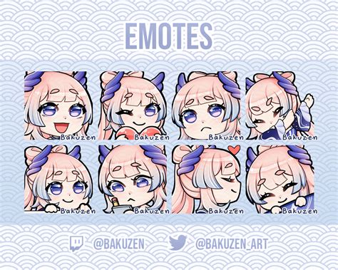 Kokomi Genshin Impact Emote Pack For Twitch Discord And Youtube Etsy