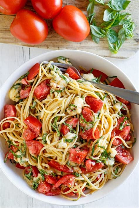 Linguine With Tomatoes Basil And Brie Recipe Girl