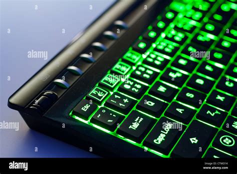 closeup   modern backlit keyboard stock photo alamy