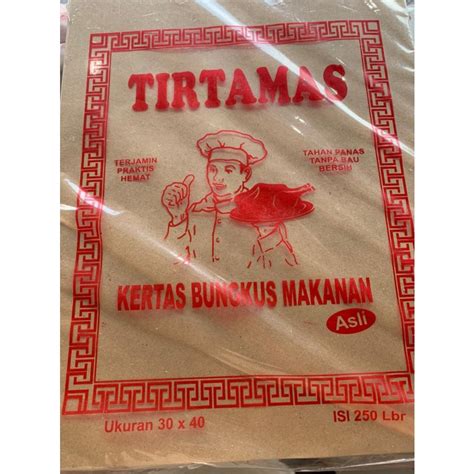 Jual KERTAS MINYAK BUNGKUS MAKANAN NASI COKELAT 30X40 TIRTAMAS ISI