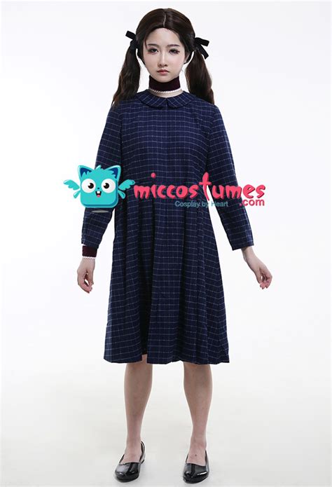 Orphan Esther Girl Cosplay Costume Blue Plaid Dress for Halloween ...