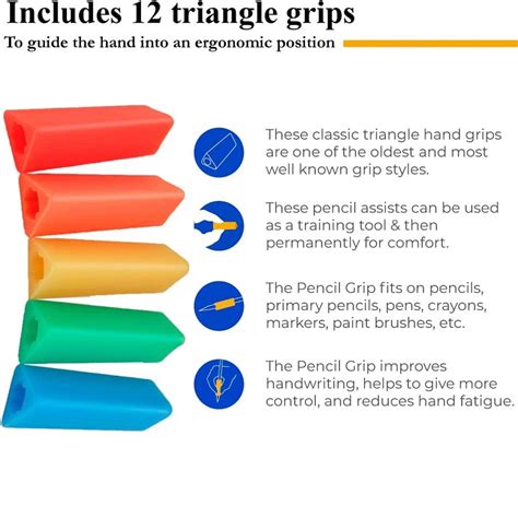The Pencil Grip Triangle Grips Bag Of 12 Classic Grips For Writing