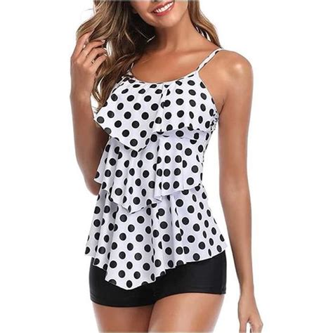 Maillots de Bain Femmes Pieces à Volants Vintage Taille Haute à Volants à Plage Floral Bikini