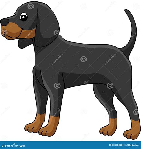 coonhound dog cartoon colored clipart illustration stock vector