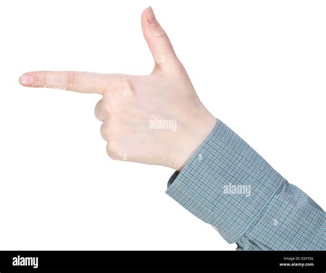 Handgun Hand Gesture Isolated On White Background Stock Photo Alamy