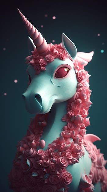 Premium Ai Image A Pink Unicorn With A Pink Mane And Pink Eyes