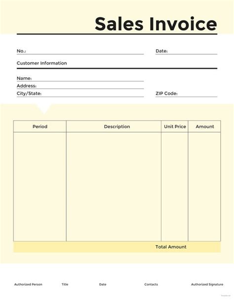 sales invoice template  word excel