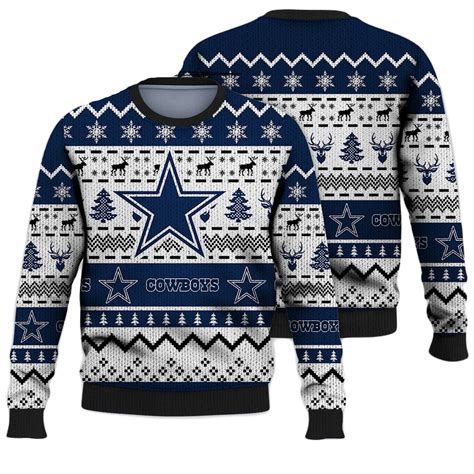 NFL Dallas Cowboys Sweater Christmas Tree Reindeer Pattern Dallas ...