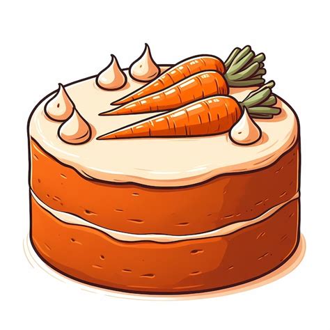 premium photo illustration   carrot cake