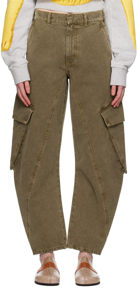 JW Anderson Pantalon kaki à coutures intérieures incurvées SSENSE France