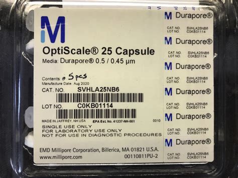 5 Pk Millipore Optiscale 25 Filter Capsules 25mm Durapore 0 5um 0 45um Luer Ebay