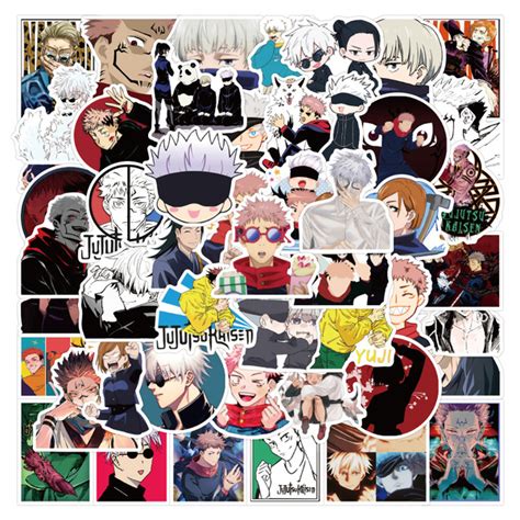 Наклейки Магическая битва / Jujutsu Kaisen С водостойкие 50шт (4-8 см ...