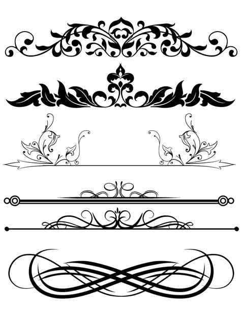 Design Clipart Mix Frames Scroll Divider Digital Download Clip Art