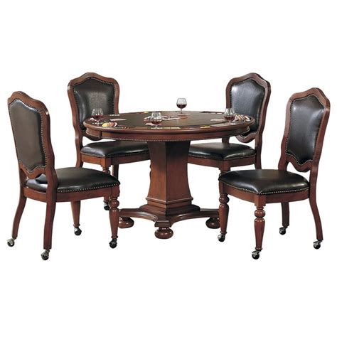 Sunset Trading 5 Piece Bellagio 48" Round Dining and Poker Table Set ...