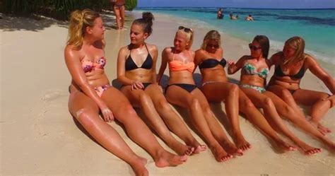 Pretty Girls Wearing Bikini S Enjoy The Stock Video Pond