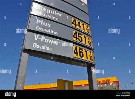 Shell Fuel Prices Sign Petrol Station Hi Res Stock Photography And