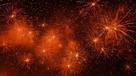 Affordable Luminous Fireworks Vibrant Orange Night Sky Texture