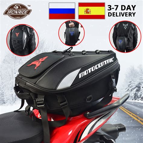 Bolsa Impermeable Para Motocicleta Mochila Trasera Multifuncional 4