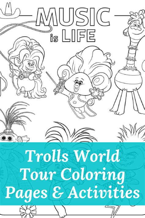 Trolls World Tour Coloring Pages And Printables The Denver Housewife