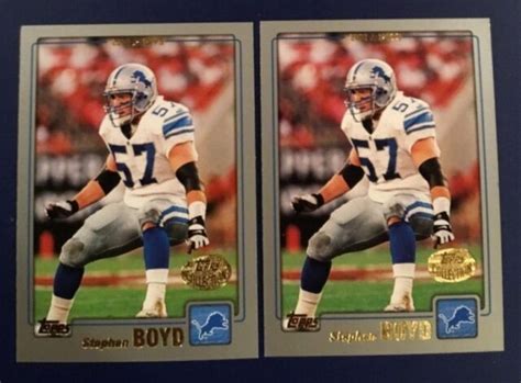 2001 Topps Collection 294 Stephen Boyd Detroit Lions Lot 2 Gold Rare