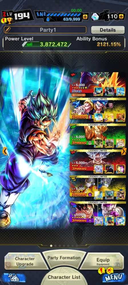 IOS Android LVL 194 UL Vegito Blue Fusion God Goku And Vegeta Pikkon