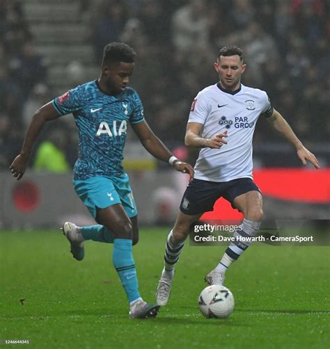 Preston North Ends Alan Browne Battles With Tottenham Hotspurs Ryan