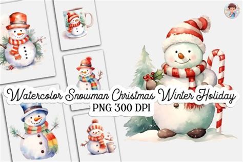 Watercolor Snowman Christmas Winter Graphic By Lloy Design Creative