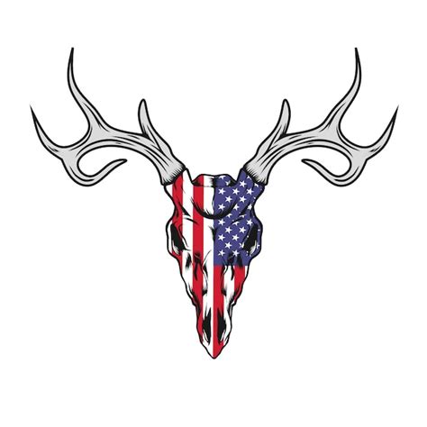 Premium Vector American Deer Skull Illustration Concept