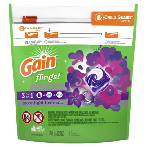 Gain Flings Moonlight Breeze Laundry Detergent Pacs Pack Of 6 6 Pack