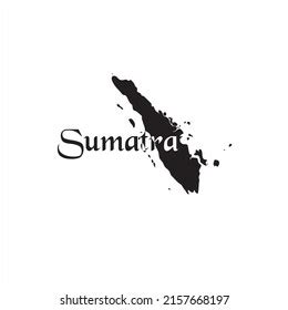 Sumatra Map Black Lettering Design On Stock Vector Royalty Free