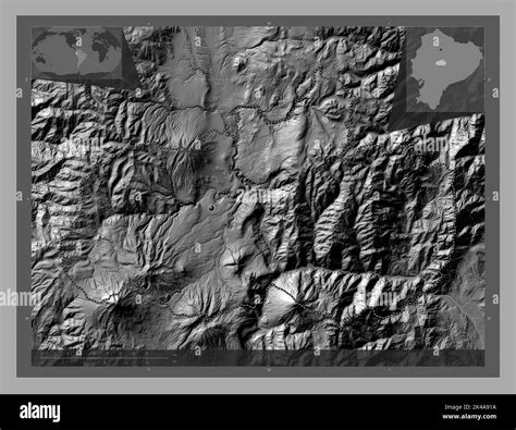 Tungurahua Province Of Ecuador Bilevel Elevation Map With Lakes And