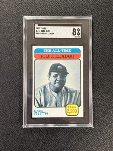 Topps All Time Rbi Leader Babe Ruth Sgc Nm Mt Ny Yankees