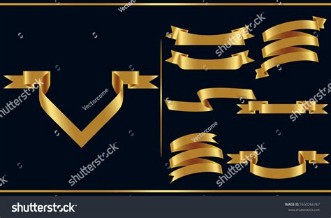 Gold Ribbon Set Isolated White Background Stock Vector Royalty Free 1650266767 Shutterstock