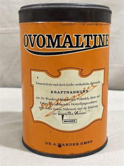 Bunker Militaria POSTWAR German Chocolate Drink Mix Tin OVOMALTINE