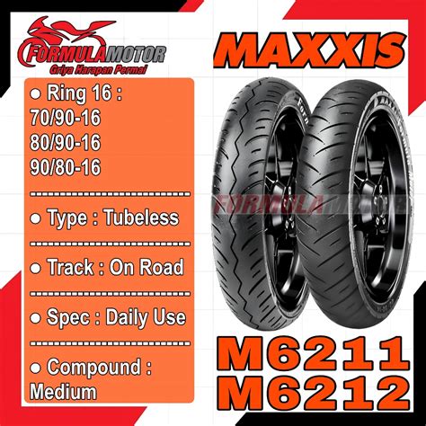 Jual Maxxis M6211 M6212 Ring 16 Tubeless All Size Ban Motor Matic