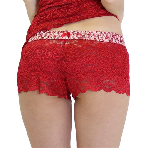 Red Lace Boxers With Flower Power Foxers Band