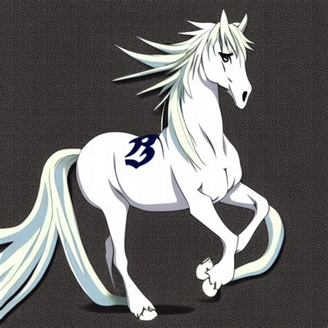 Anime White Horse Graphic · Creative Fabrica