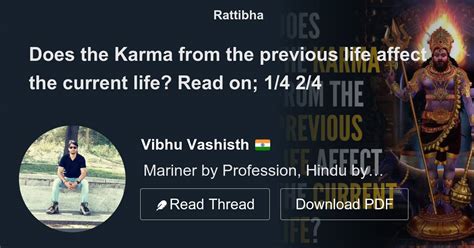 Does The Karma From The Previous Life Affect The Current Life Read On