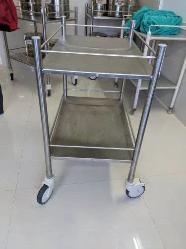 Silver Stainless Steel SS Dressing Trolley For Hospital At Rs 7500 In