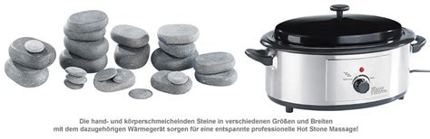 Hot Stone Set mit Wärmegerät professionelle Massage zuhaus