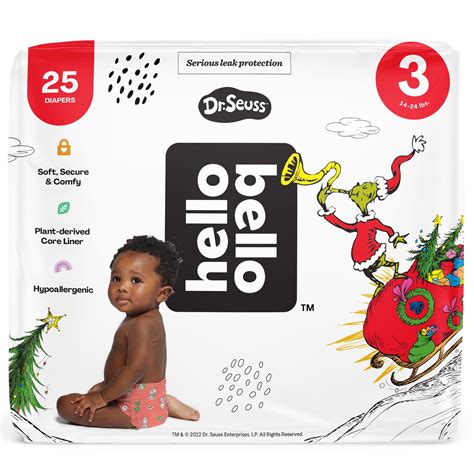 Hello Bello Limited Edition Grinch Holiday Diapers I Size Count