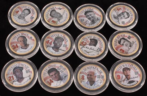 Baseball Legends Lot Of K Gold Plated Colorized State Quarters With Babe Ruth Ted