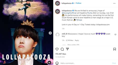 Btss J Hope Announced As Lollapalooza Headliner 2022