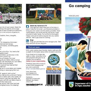 Department of Conservation "Go Camping" Brochure (front) | Download ...